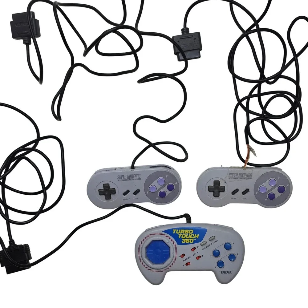 Nintendo SNES Controller Lot SNS-005 Triax‎ Turbo Touch 360 Untested For Parts